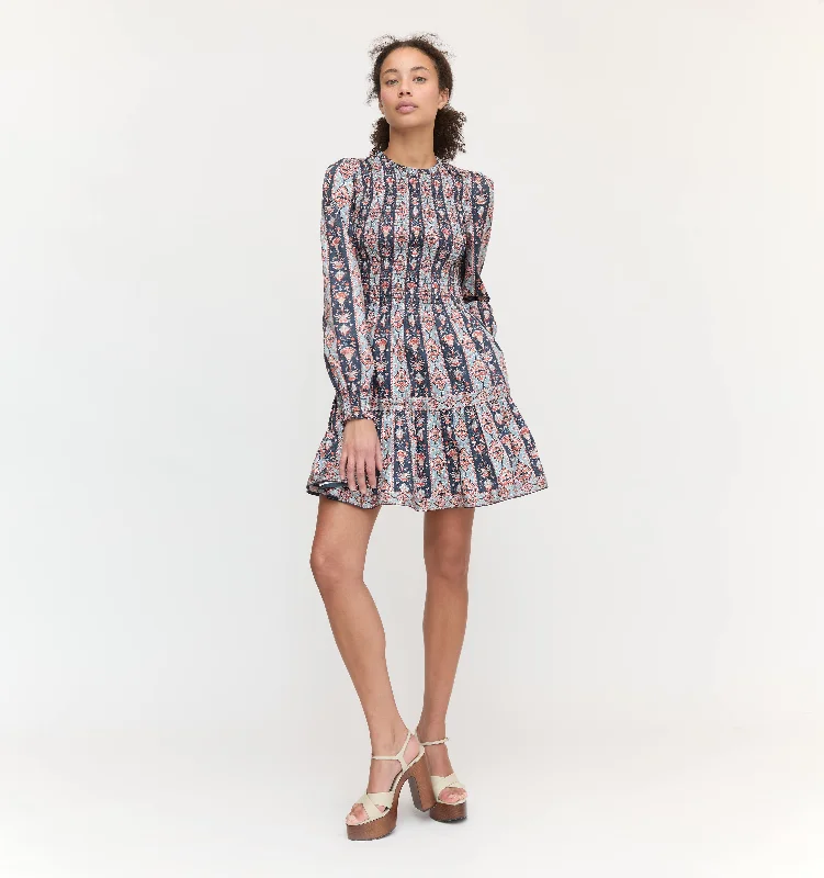Mini dresses with V - necklines for a flattering shape The Viviana Mini Nap Dress - Navy Emma Stripe Mini dresses with V - necklines for a flattering shape The Viviana Mini Nap Dress - Navy Emma Stripe