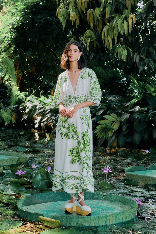 Sheath midi dresses with beaded embellishments for a formal occasion Off-White Green Floral Cascade LENZING™ ECOVERO™ Euroflax™ Midi Dress Sheath midi dresses with beaded embellishments for a formal occasion Off-White Green Floral Cascade LENZING™ ECOVERO™ Euroflax™ Midi Dress