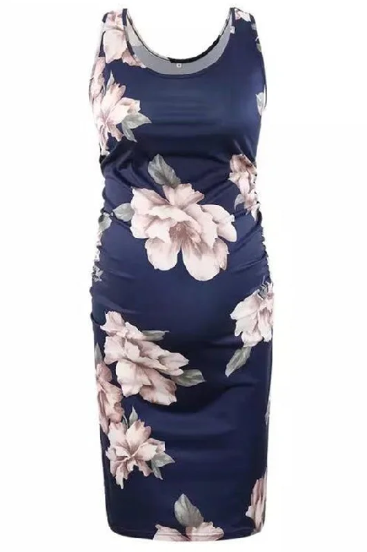 Mini dresses with puff sleeves for a vintage look Floral Knee Length Maternity Sleeveless Dress Mini dresses with puff sleeves for a vintage look Floral Knee Length Maternity Sleeveless Dress