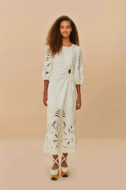 Midi dresses with empire waists for a flattering maternity option Off-White Richelieu LENZING™ ECOVERO™ Euroflax™ Midi Dress Midi dresses with empire waists for a flattering maternity option Off-White Richelieu LENZING™ ECOVERO™ Euroflax™ Midi Dress