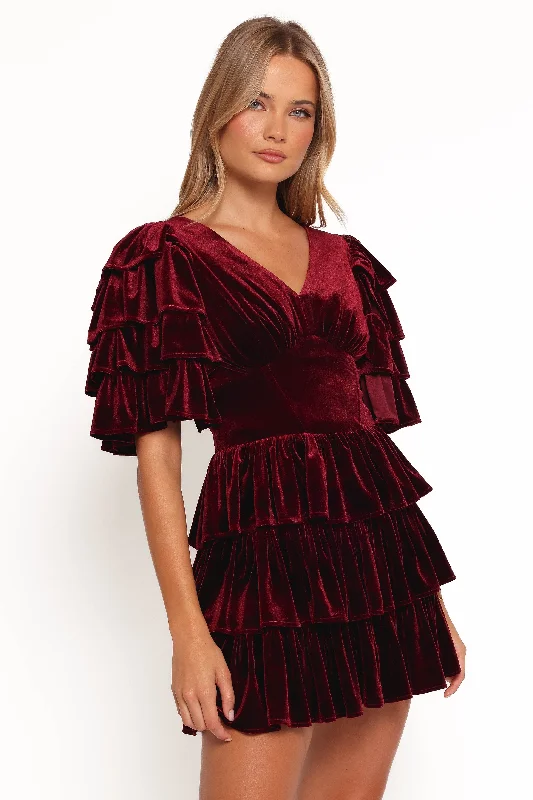 Sequined mini dresses for New Year's Eve Agnes Mini Dress - Wine