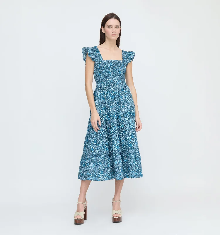 Mini dresses with tassel accents for a fun touch The Ellie Nap Dress - Navy Calico Trellis Mini dresses with tassel accents for a fun touch The Ellie Nap Dress - Navy Calico Trellis