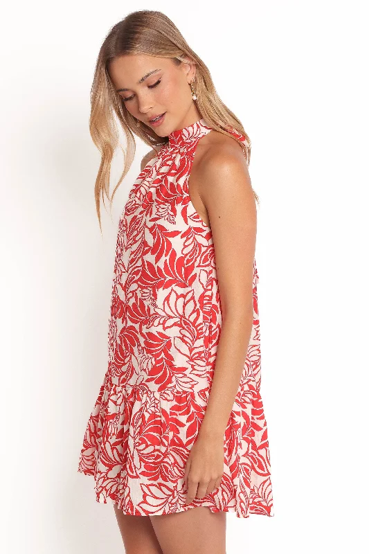 Mini dresses with cold - shoulder designs Inara Mini Dress - Red