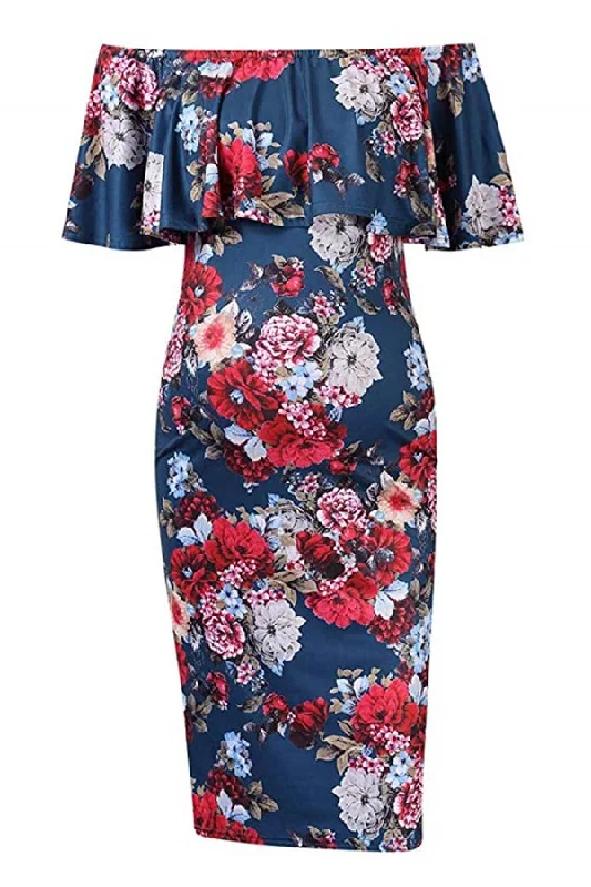 Animal print mini dresses for a bold statement Off-Shoulder Ruffle Bodycon Maternity Dress Animal print mini dresses for a bold statement Off-Shoulder Ruffle Bodycon Maternity Dress