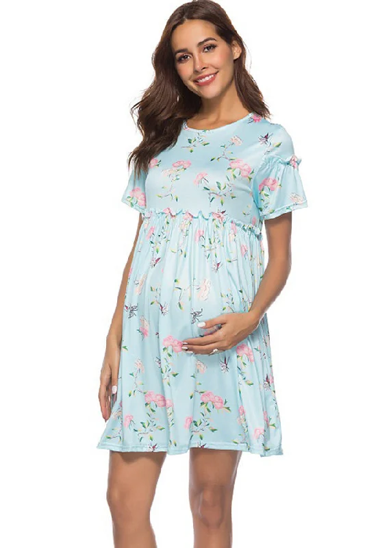 Mini dresses with patchwork designs for a unique style Soft Short Sleeves Maternity Printed Short Dress Mini dresses with patchwork designs for a unique style Soft Short Sleeves Maternity Printed Short Dress