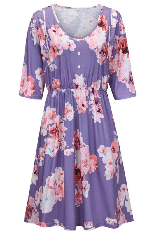 Strapless mini dresses for a beach vacation Fashion Printed Breastfeeding Comfortable 3/4 Sleeve Dress Strapless mini dresses for a beach vacation Fashion Printed Breastfeeding Comfortable 3/4 Sleeve Dress