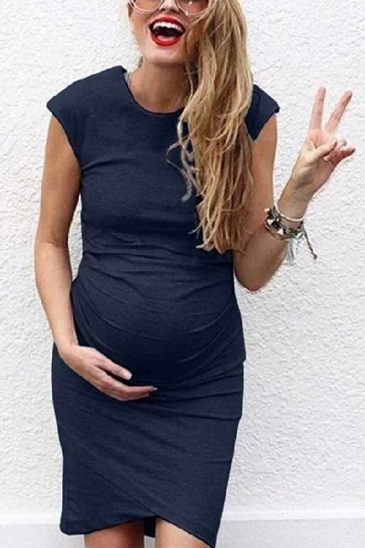 Ruffled mini dresses for a romantic touch Plus Size Solid Soft Short Baby Shower Maternity Dress Ruffled mini dresses for a romantic touch Plus Size Solid Soft Short Baby Shower Maternity Dress