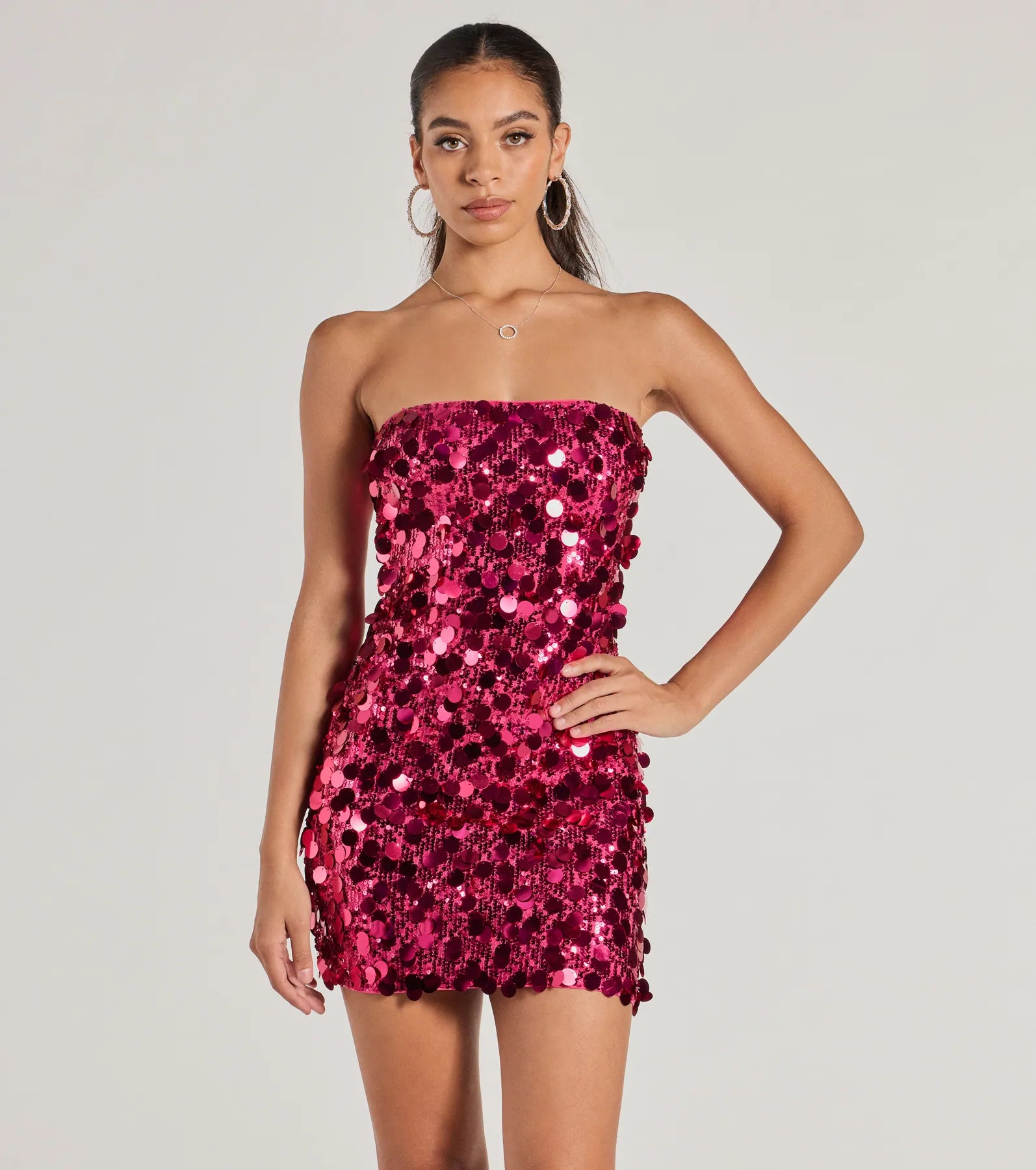 Printed mini dresses for a casual day out Party-Starter Sequin Strapless Bodycon Mini Dress Printed mini dresses for a casual day out Party-Starter Sequin Strapless Bodycon Mini Dress