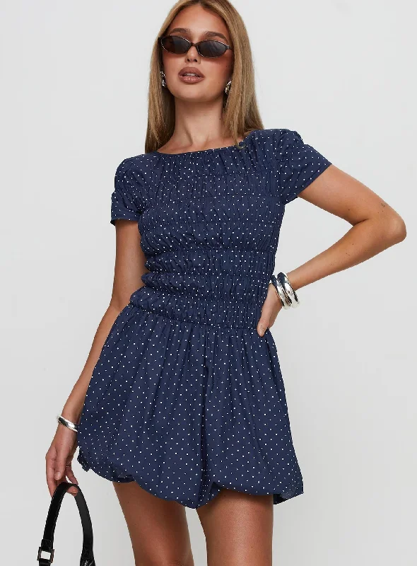 Mini dresses with halter necks for a stylish choice Kennedia Shirred Bubble Hem Mini Dress Navy Mini dresses with halter necks for a stylish choice Kennedia Shirred Bubble Hem Mini Dress Navy
