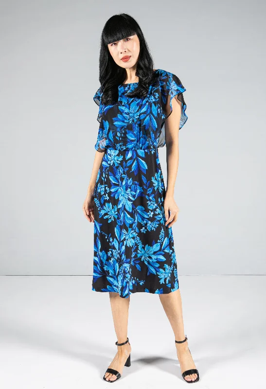 Midi dresses with tassel accents for a bohemian and free - spirited style Floral Print Layered Bodice Dress Midi dresses with tassel accents for a bohemian and free - spirited style Floral Print Layered Bodice Dress