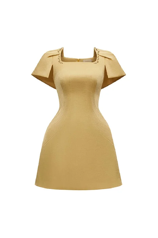 Mini dresses with mesh panels for a sexy and trendy look Aline A-line Square Neck Organza Mini Dress Mini dresses with mesh panels for a sexy and trendy look Aline A-line Square Neck Organza Mini Dress