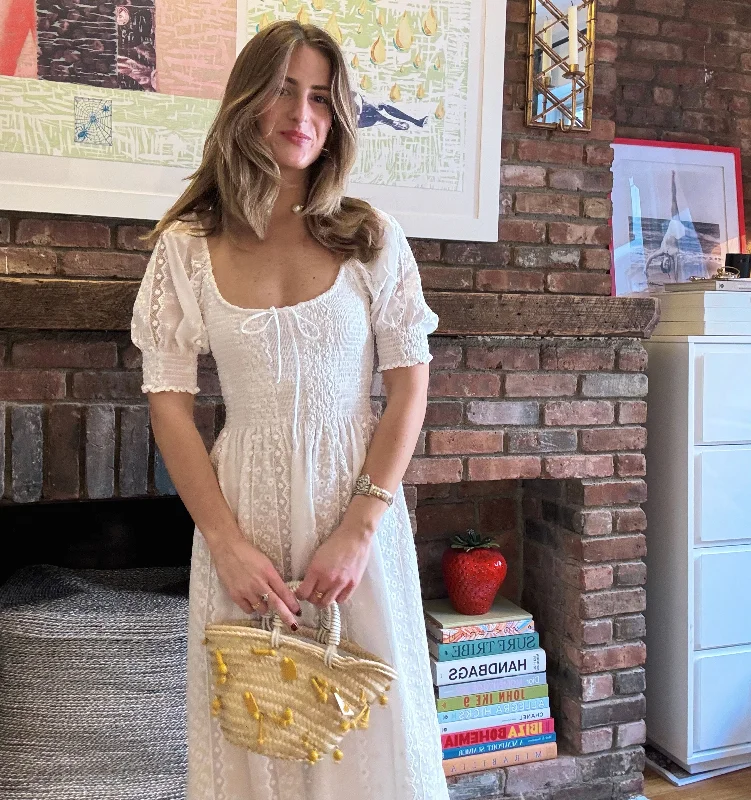 Mini dresses with off - the - shoulder styles The Madeline Nap Dress - White Broderie Voile Mini dresses with off - the - shoulder styles The Madeline Nap Dress - White Broderie Voile