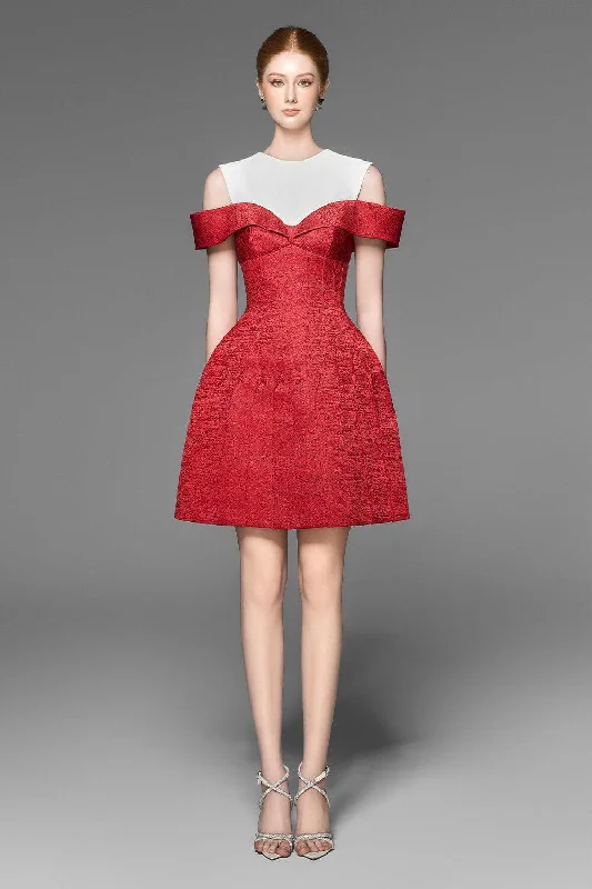 Sequined mini dresses for New Year's Eve Ellie A-line Cold Shoulder Sleeved Taffeta Mini Dress Sequined mini dresses for New Year's Eve Ellie A-line Cold Shoulder Sleeved Taffeta Mini Dress