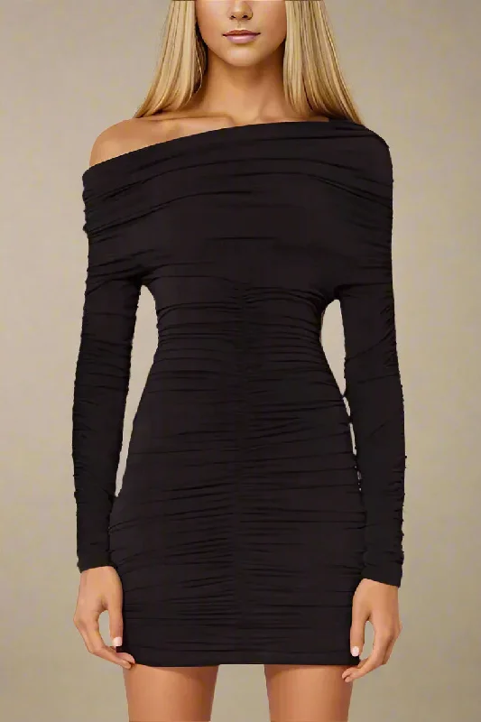 Velvet mini dresses for autumn weddings Alessandra Long Sleeve Wrap Bodycon Mini Dress - Classic Black Velvet mini dresses for autumn weddings Alessandra Long Sleeve Wrap Bodycon Mini Dress - Classic Black