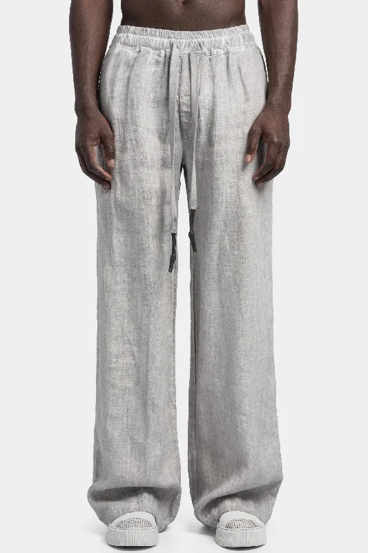 Bell - Bottom Style Women's Denim Pants with Embroidered DetailsLight linen wide pants, Alu