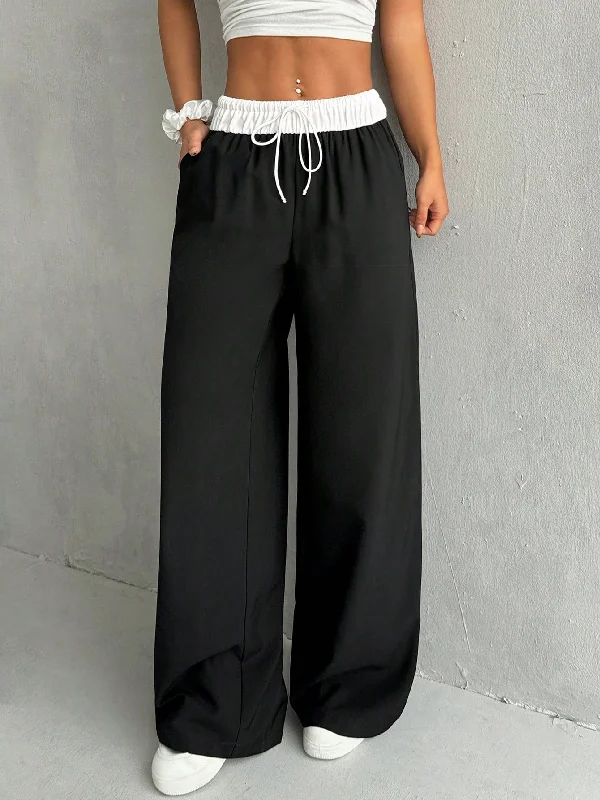 Palazzo Style Women's Printed Trousers in Bohemian PatternsTailored Wide Leg Boxer Pants