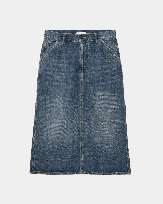 Bootcut Style Women's Stretch Denim Jeans in Dark WashSingle Knee Skirt | Blue (dark used wash) Bootcut Style Women's Stretch Denim Jeans in Dark WashSingle Knee Skirt | Blue (dark used wash)