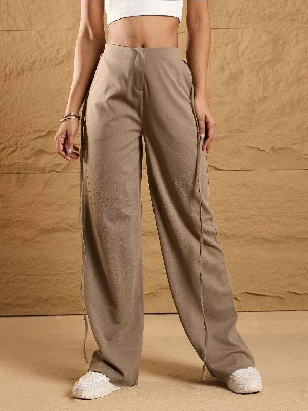 Tapered Leg Women's Wool Blend Trousers for WinterWomen Beige Side Dori Comfort Fit Korean Pants Tapered Leg Women's Wool Blend Trousers for WinterWomen Beige Side Dori Comfort Fit Korean Pants