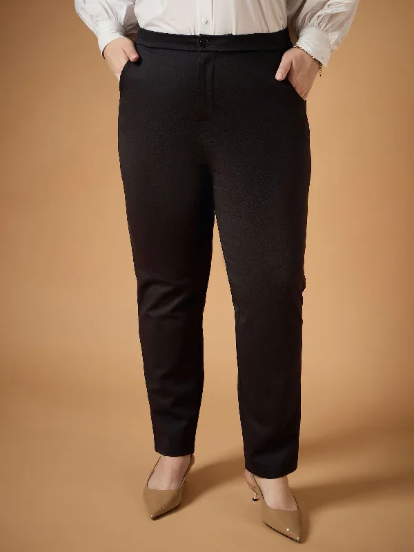 Women Black Mom Fit Pants