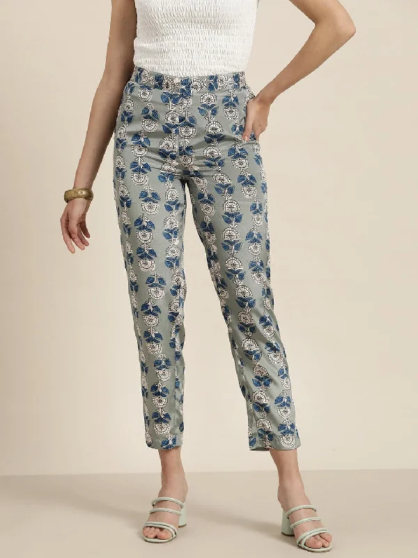 Straight - Leg Women's Vegan Leather Pants for a Chic LookWomen Grey Floral Pencil Pants Straight - Leg Women's Vegan Leather Pants for a Chic LookWomen Grey Floral Pencil Pants