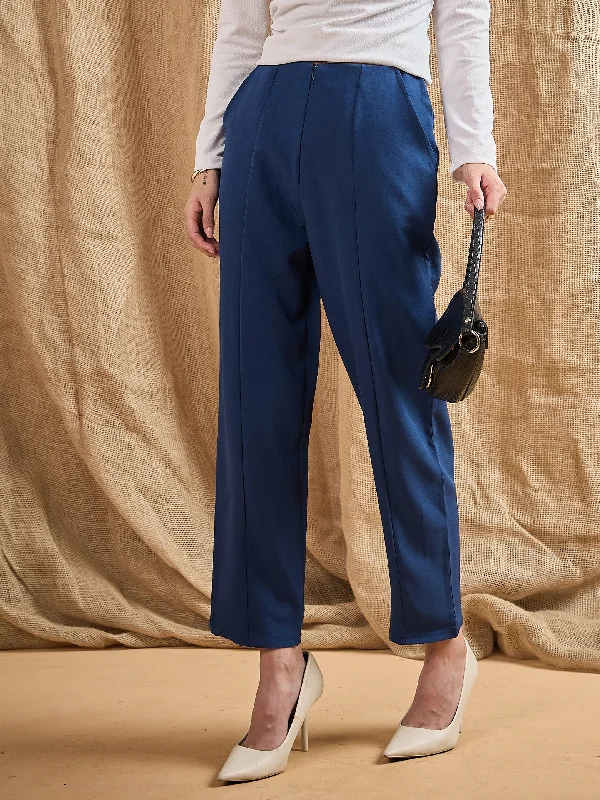 Cropped Women's Corduroy Pants in Autumn ColorsWomen Royal Blue Front Darted Balloon Fit Pants Cropped Women's Corduroy Pants in Autumn ColorsWomen Royal Blue Front Darted Balloon Fit Pants