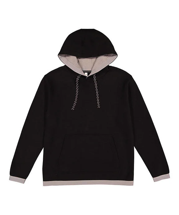 Women's pullover hoodie with a side slit for a modern and relaxed fit6996 - LAT Adult Statement Fleece Pullover Hoodie | Black/Titanium Women's pullover hoodie with a side slit for a modern and relaxed fit6996 - LAT Adult Statement Fleece Pullover Hoodie | Black/Titanium