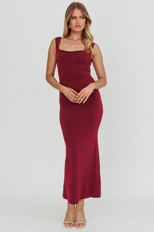 Empire Waist Women Dress to Accentuate the Bust and Conceal the WaistAnnabel Bodycon Maxi Dress Wine