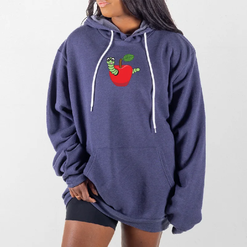 Women's mock - neck sweatshirt made of moisture - wicking material for fitness useApple Worm Giant Hoodie Women's mock - neck sweatshirt made of moisture - wicking material for fitness useApple Worm Giant Hoodie