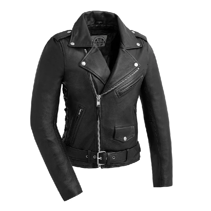 Women's waterproof rain jackets in bright yellow for high - visibility outdoor activitiesASTRID Motorcycle Leather Jacket Women's waterproof rain jackets in bright yellow for high - visibility outdoor activitiesASTRID Motorcycle Leather Jacket
