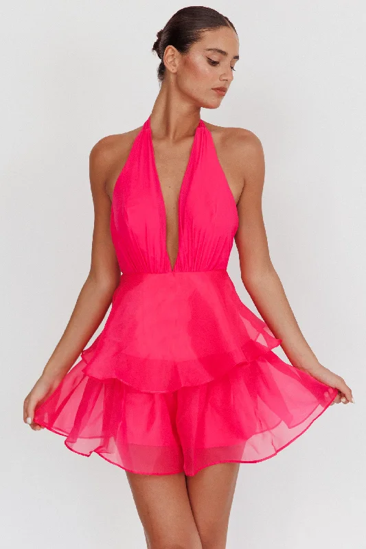 Sheath Women Dress with a Tailored Fit for a Professional LookBehati Tiered Ruffles Halter Neck Romper Rose Sheath Women Dress with a Tailored Fit for a Professional LookBehati Tiered Ruffles Halter Neck Romper Rose