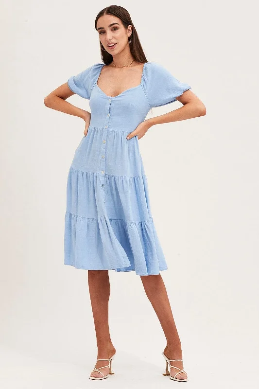 Lace - Embellished Women Dress for an Elegant and Sophisticated AppearanceBlue Midi Dress Sweetheart Lace - Embellished Women Dress for an Elegant and Sophisticated AppearanceBlue Midi Dress Sweetheart