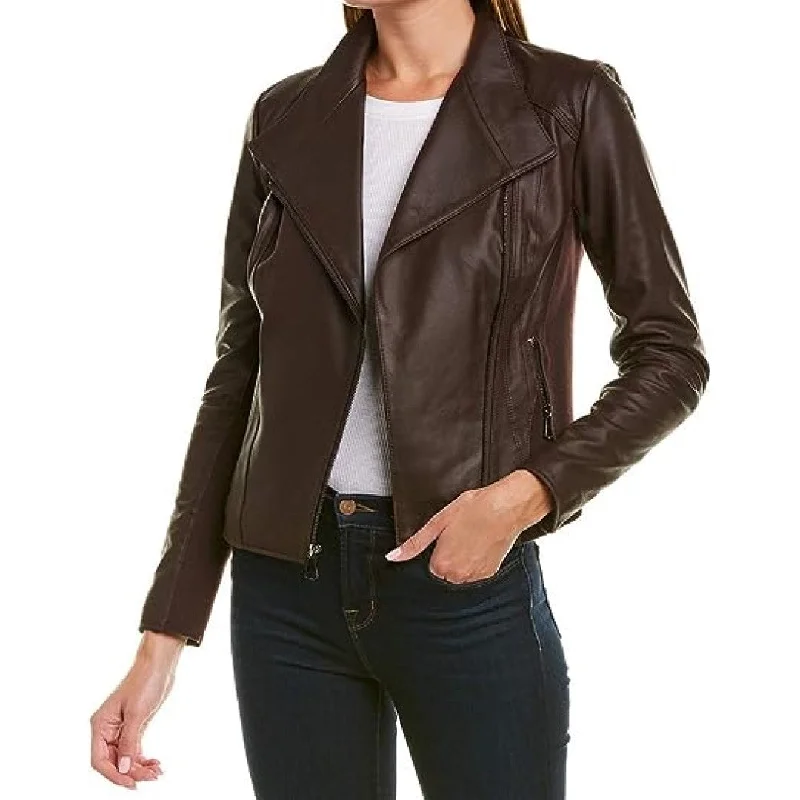 Women's trench coats with a removable belt for customizable stylingBrown Leather Jacket With Biker Style Women's trench coats with a removable belt for customizable stylingBrown Leather Jacket With Biker Style