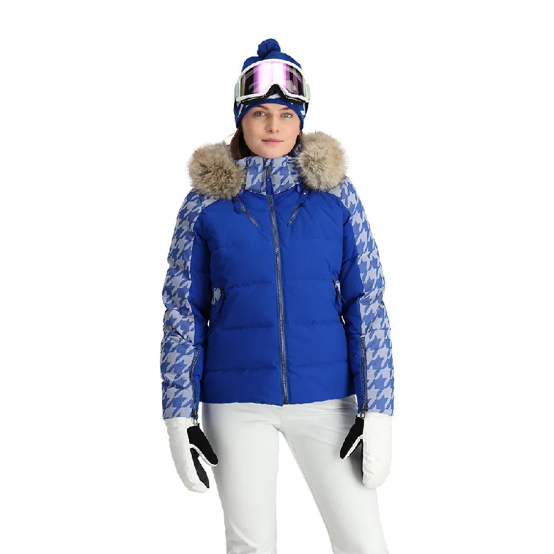 Women's bomber jackets with a holographic finish for a futuristic and eye - catching lookWomens Falline - Electric Blue Women's bomber jackets with a holographic finish for a futuristic and eye - catching lookWomens Falline - Electric Blue