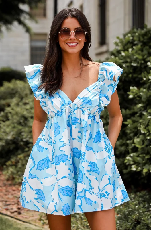 Shift Women Dress with a Simple and Classic Design for Everyday WearFINAL SALE - Flowering Personality Light Blue Floral Romper Shift Women Dress with a Simple and Classic Design for Everyday WearFINAL SALE - Flowering Personality Light Blue Floral Romper
