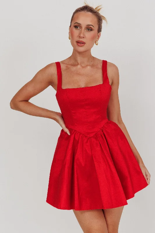 Little Black Women Dress with Sequins for a Glamorous Night OutFound You Square Neck Flared Mini Dress Red Little Black Women Dress with Sequins for a Glamorous Night OutFound You Square Neck Flared Mini Dress Red