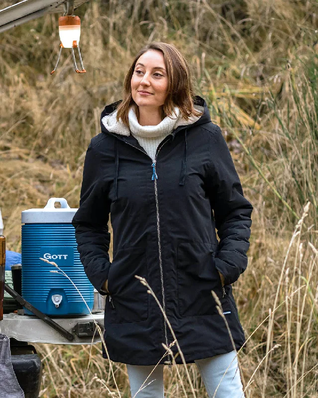 Women's windbreaker jackets with adjustable hoods for windy daysHestia Coat in Black Women's windbreaker jackets with adjustable hoods for windy daysHestia Coat in Black