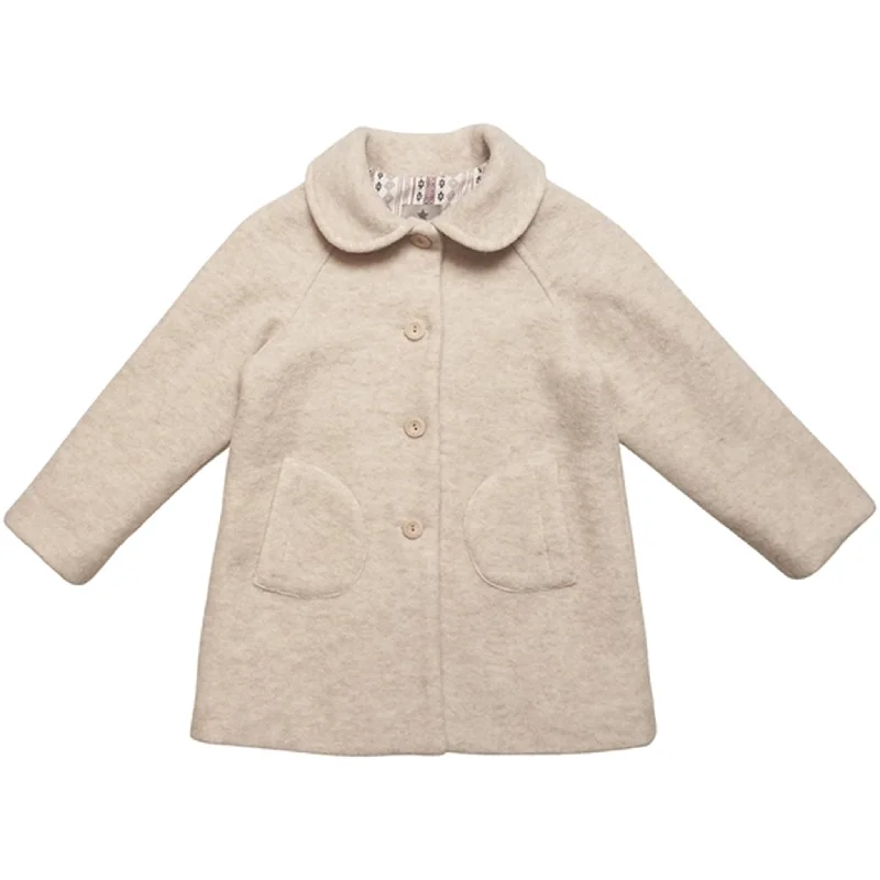 Women's military - style jackets with epaulets for a tough and fashionable appearanceHuttelihut Coat Double Layer Wool Sand Women's military - style jackets with epaulets for a tough and fashionable appearanceHuttelihut Coat Double Layer Wool Sand