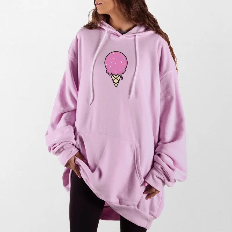 Women's quarter - zip sweatshirt made of organic cotton for eco - conscious fashionIce Cream Cone Giant Hoodie Women's quarter - zip sweatshirt made of organic cotton for eco - conscious fashionIce Cream Cone Giant Hoodie