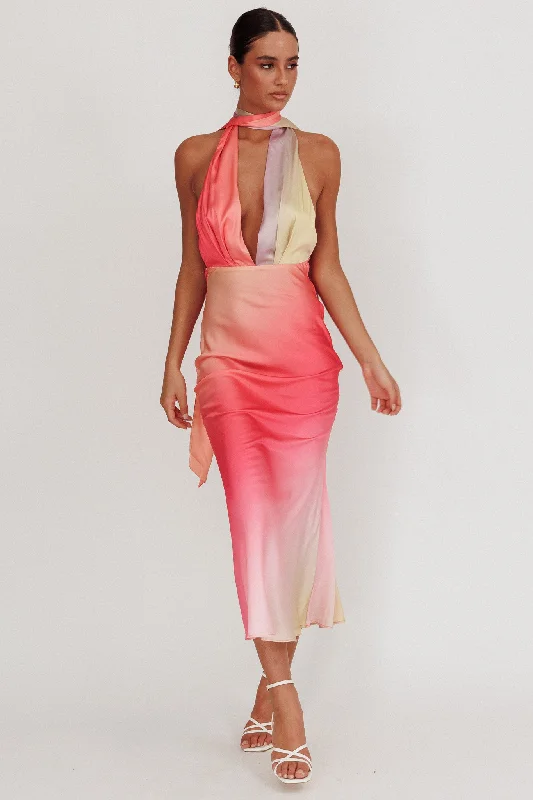 Shift Women Dress with a Simple and Classic Design for Everyday WearItalia Azure Halterneck Maxi Dress Tangerine Shift Women Dress with a Simple and Classic Design for Everyday WearItalia Azure Halterneck Maxi Dress Tangerine