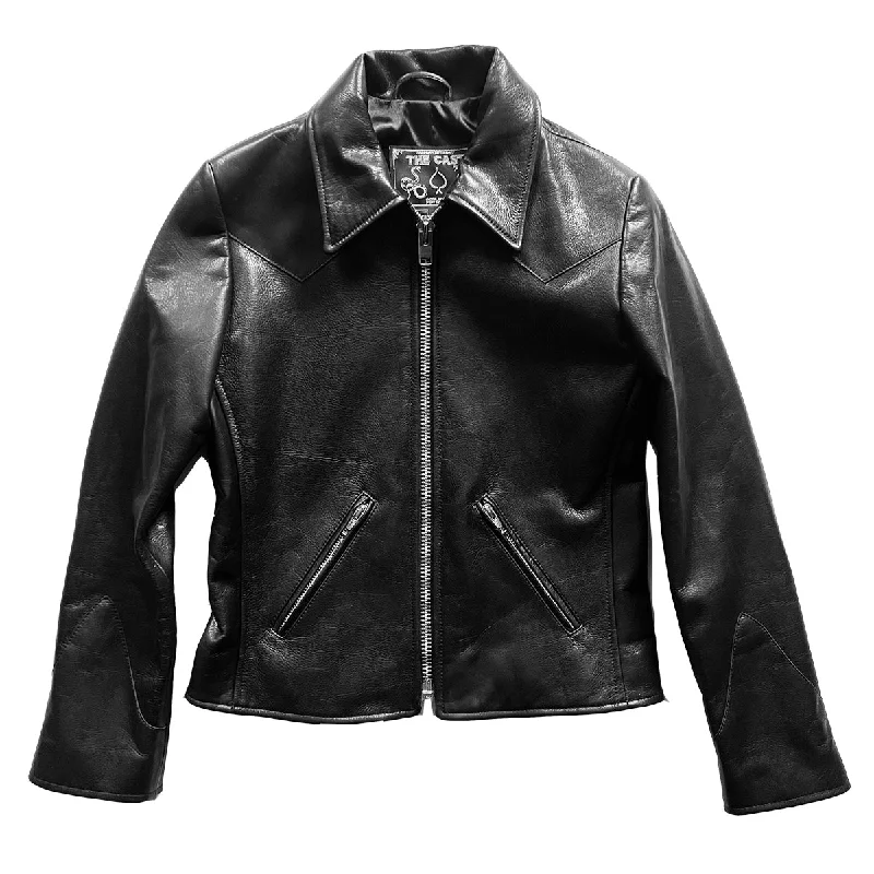 Women's denim jackets with a patchwork design for a bohemian and artsy styleJOHNNIE JACKET (LIGHTWEIGHT COWHIDE) Women's denim jackets with a patchwork design for a bohemian and artsy styleJOHNNIE JACKET (LIGHTWEIGHT COWHIDE)