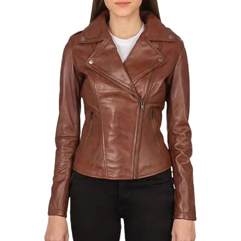 Women's cropped down jackets in bold colors for a sporty and fashionable winter outfitLeather Jacket Women With Side Zip Closer And Zipped Pockets Women's cropped down jackets in bold colors for a sporty and fashionable winter outfitLeather Jacket Women With Side Zip Closer And Zipped Pockets