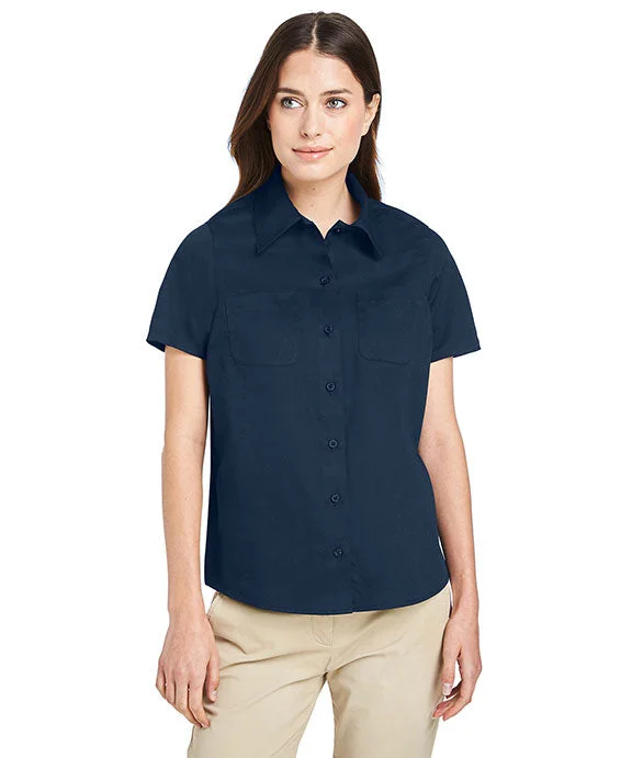 M585W - Harriton Ladies Advantage IL Short-Sleeve Work Shirt | Dark Navy