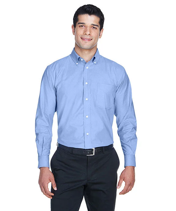 M600 - Harriton Mens Long-Sleeve Oxford with Stain-Release | Light Blue