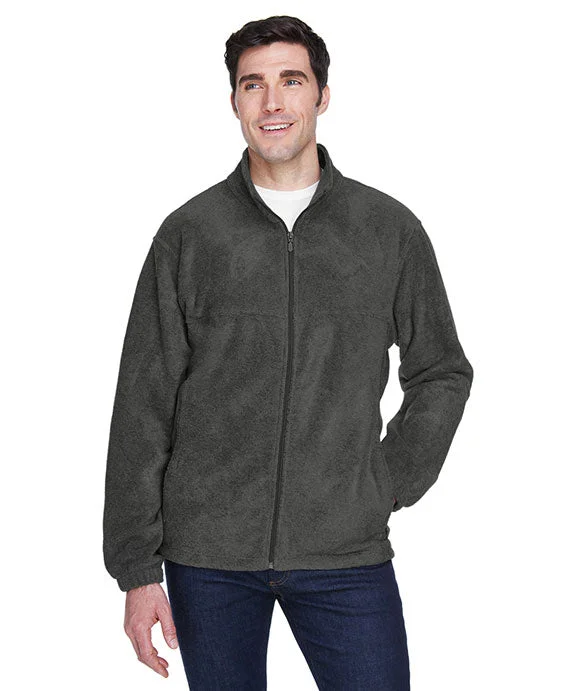 M990T - Harriton Mens Tall Full-Zip Fleece Sweater | Charcoal