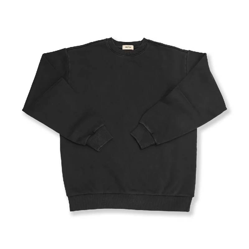 Women's cropped sweatshirt with a lace - trimmed hem for a romantic lookMarathon Leisure Heavyweight Crewneck - Vintage Black Women's cropped sweatshirt with a lace - trimmed hem for a romantic lookMarathon Leisure Heavyweight Crewneck - Vintage Black