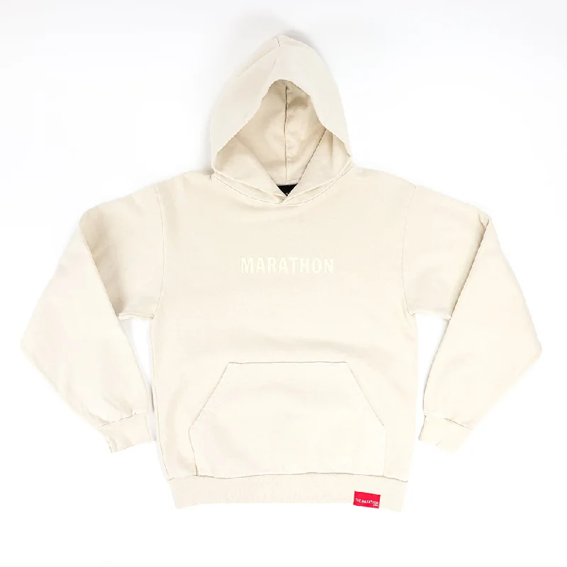 Women's hoodie with a glittery print for a glamorous and sparkly appearanceMarathon Leisure Tonal Hoodie - Cream Women's hoodie with a glittery print for a glamorous and sparkly appearanceMarathon Leisure Tonal Hoodie - Cream