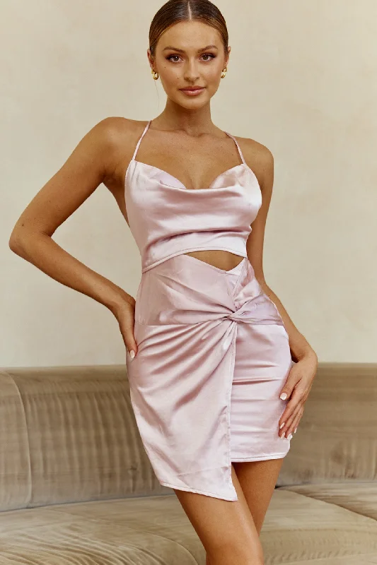 Little Black Women Dress with Sequins for a Glamorous Night OutMiami Nights Cowl Neckline Twist Feature Mini Dress Blush Little Black Women Dress with Sequins for a Glamorous Night OutMiami Nights Cowl Neckline Twist Feature Mini Dress Blush