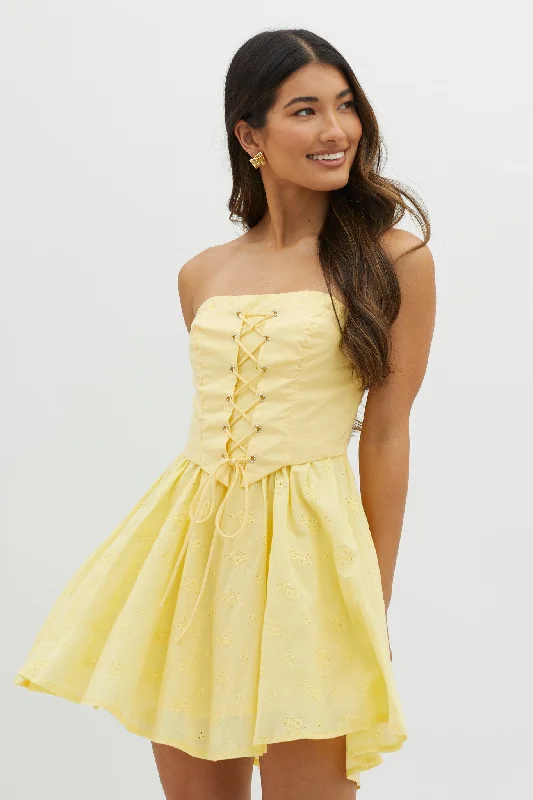 Little Black Women Dress with Sequins for a Glamorous Night OutMon Petit Lace-Up Bodice Mini Dress Yellow Little Black Women Dress with Sequins for a Glamorous Night OutMon Petit Lace-Up Bodice Mini Dress Yellow