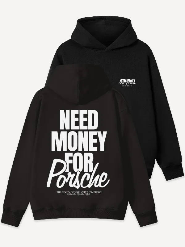 Women's zip - front sweatshirt with contrast stitching for a sporty aestheticNeed Money For Oversized Hoodie
