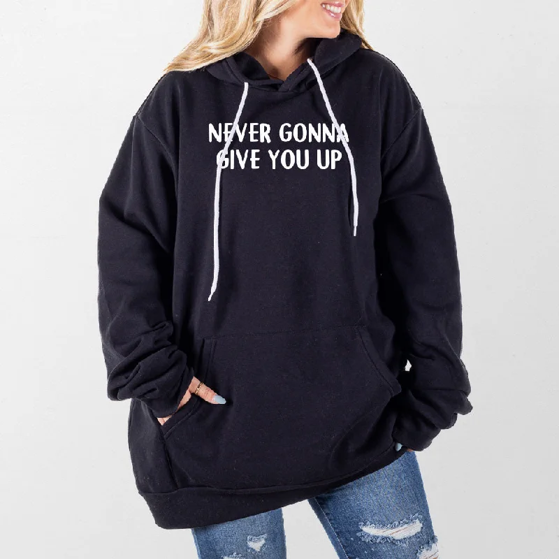 Women's cropped sweatshirt with a lace - trimmed hem for a romantic lookNever Gonna Give You Up Giant Hoodie Women's cropped sweatshirt with a lace - trimmed hem for a romantic lookNever Gonna Give You Up Giant Hoodie